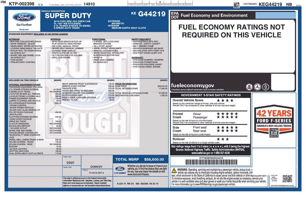 Certified 2019 Ford F250 XL w/ STX Appearance Package AWD/4WD image 3