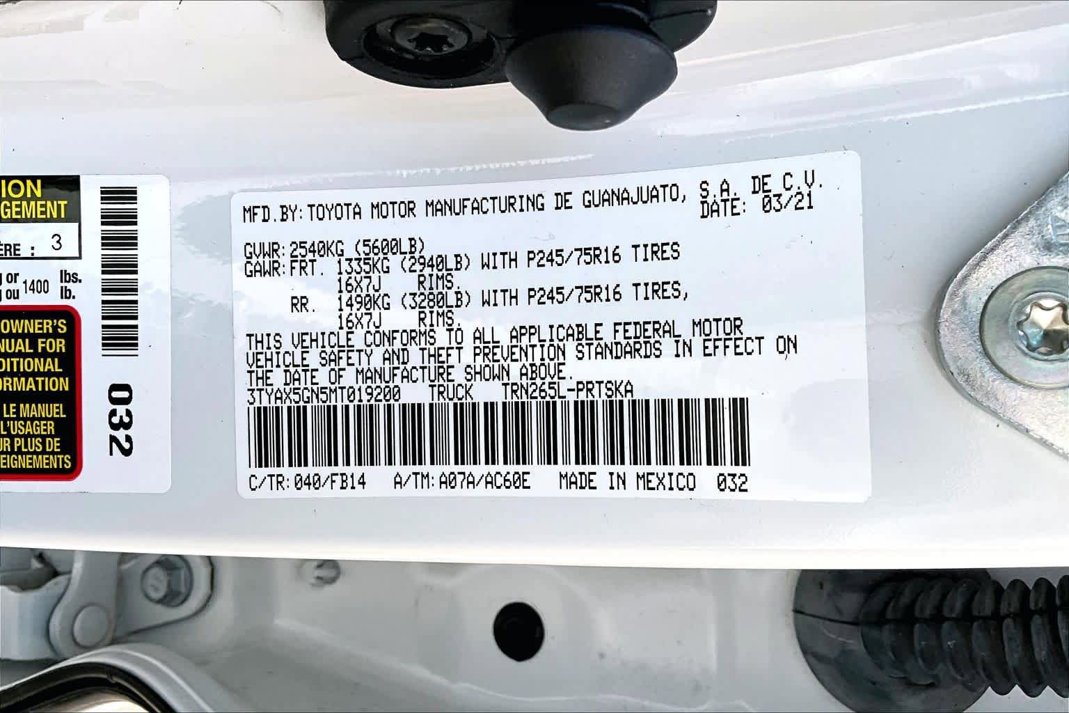 Used 2021 Toyota Tacoma SR w/ SR Convenience Package RWD image 34