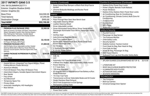 Used 2017 INFINITI QX60 AWD w/ Premium Plus Package image 9