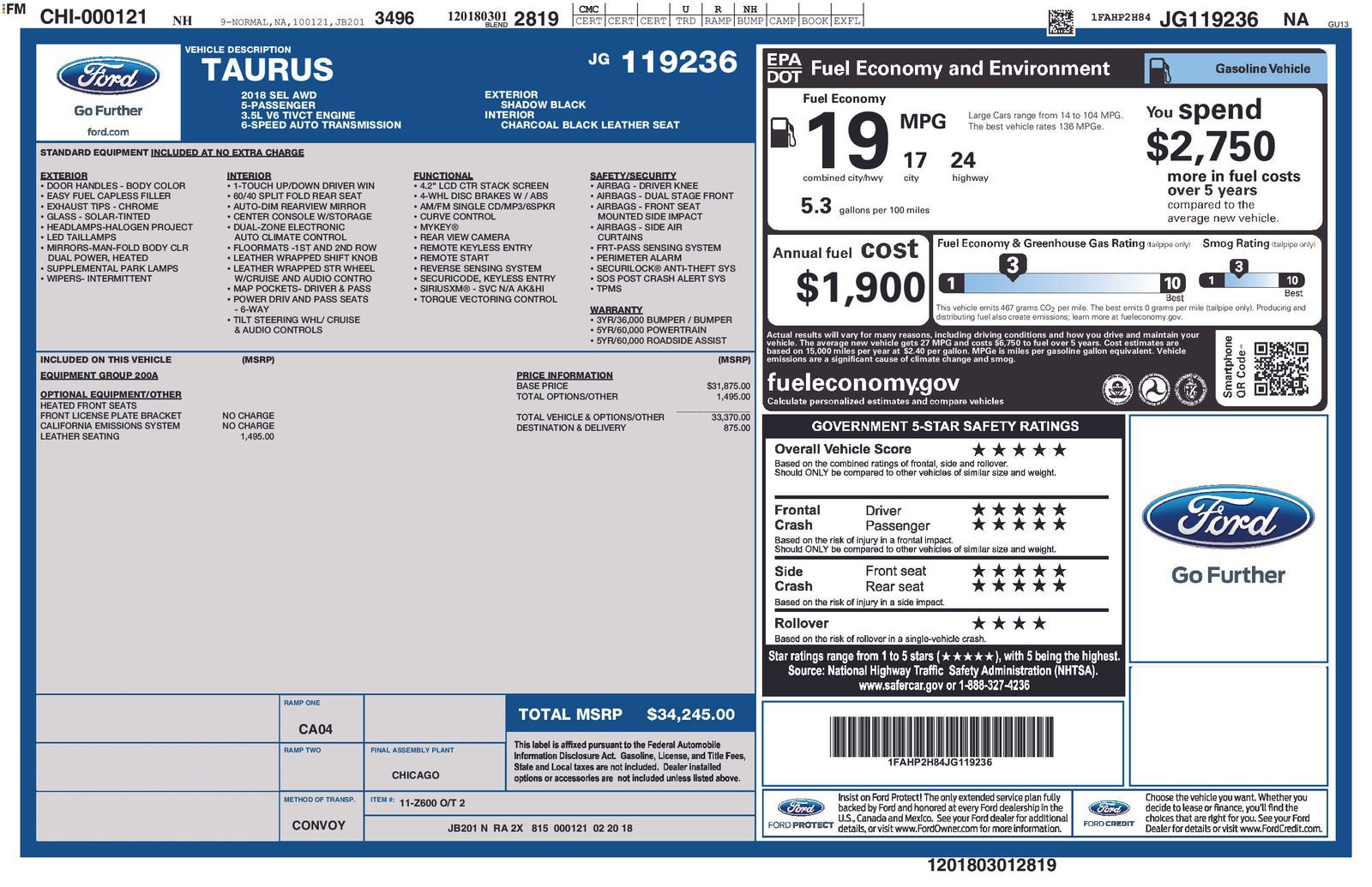 Certified 2018 Ford Taurus SEL image 5