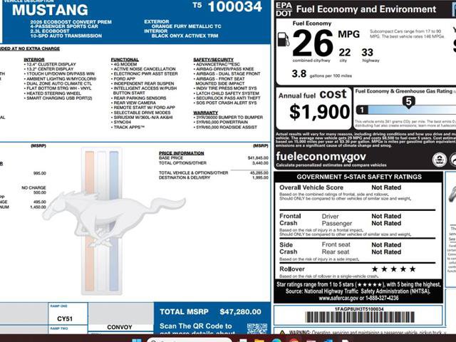 Certified 2026 Ford Mustang Premium w/ Anti-Theft Package RWD image 4