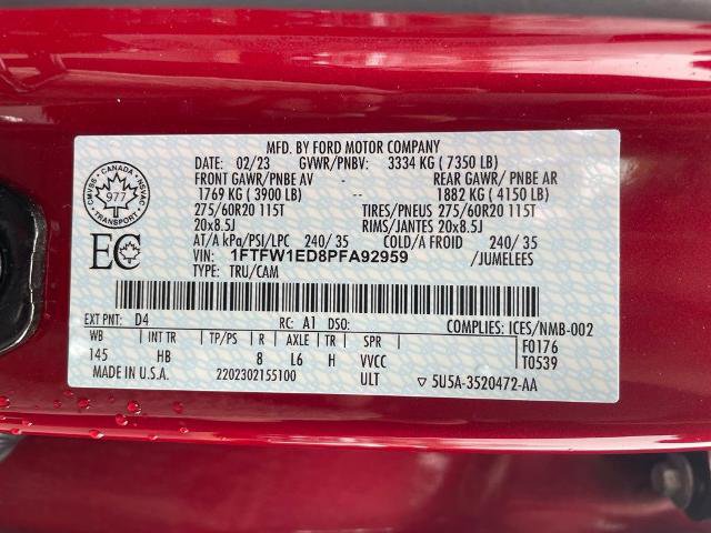 Certified 2023 Ford F150 Lariat w/ Equipment Group 502A High AWD/4WD image 20