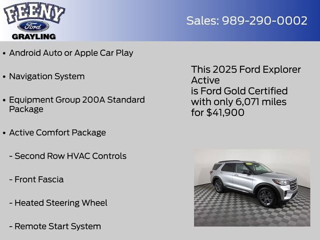 Certified 2025 Ford Explorer Active w/ Active Comfort Package image 9