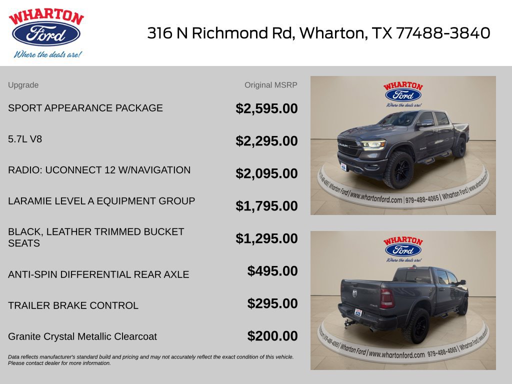 Used 2021 RAM 1500 Laramie w/ Sport Appearance Package AWD/4WD image 2