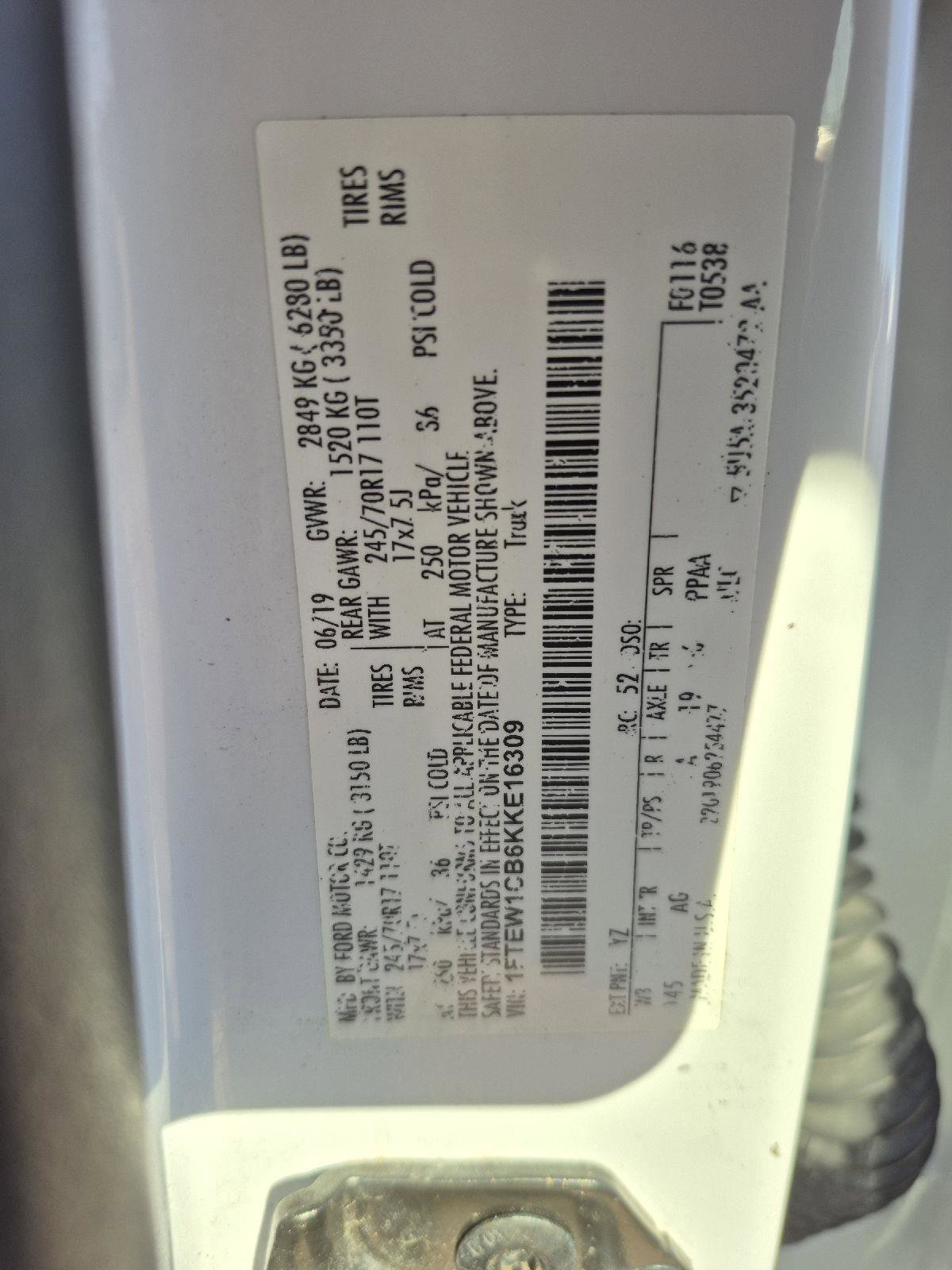 Certified 2019 Ford F150 XL w/ Equipment Group 101A Mid image 5