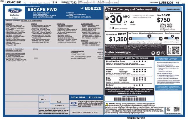Certified 2020 Ford Escape SEL FWD image 2