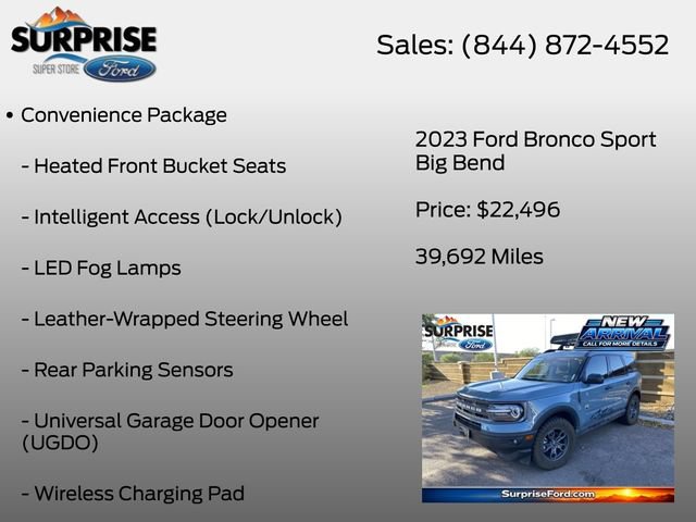Certified 2023 Ford Bronco Sport Big Bend w/ Convenience Package AWD/4WD image 7
