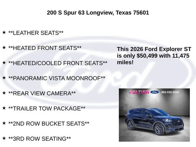Certified 2026 Ford Explorer ST w/ Sun And Sound Package AWD/4WD image 15