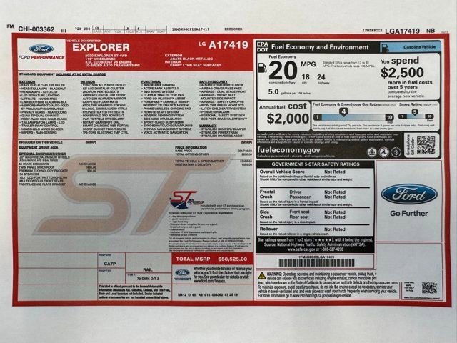 Certified 2020 Ford Explorer ST w/ Premium Technology Package AWD/4WD image 18