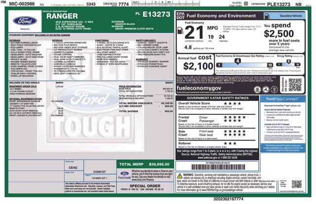 Certified 2023 Ford Ranger XLT w/ Equipment Group 301A Mid AWD/4WD image 4