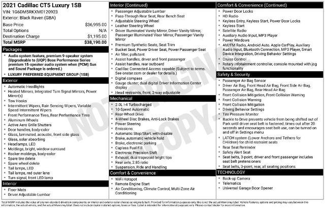 Used 2021 Cadillac CT5 Luxury image 13