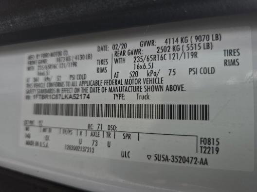 Certified 2020 Ford Transit 250 Medium Roof w/ Interior Upgrade Package image 14