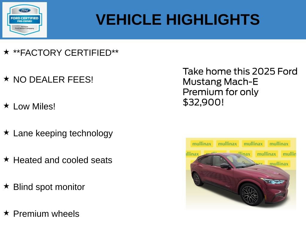 Certified 2025 Ford Mustang Mach-E Premium RWD image 11