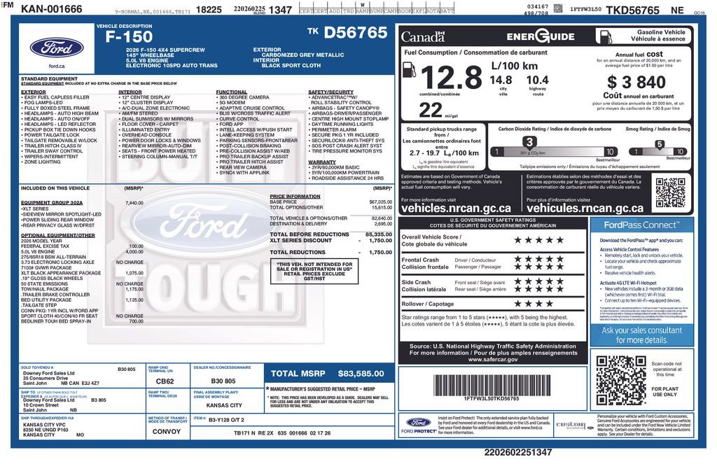 Certified 2026 Ford F150 XLT w/ Equipment Group 302A MID AWD/4WD image 6