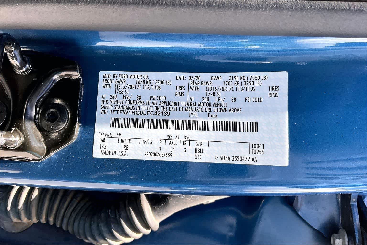 Certified 2020 Ford F150 Raptor w/ Equipment Group 802A Luxury AWD/4WD image 20