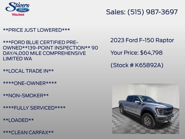 Certified 2023 Ford F150 Raptor AWD/4WD image 8
