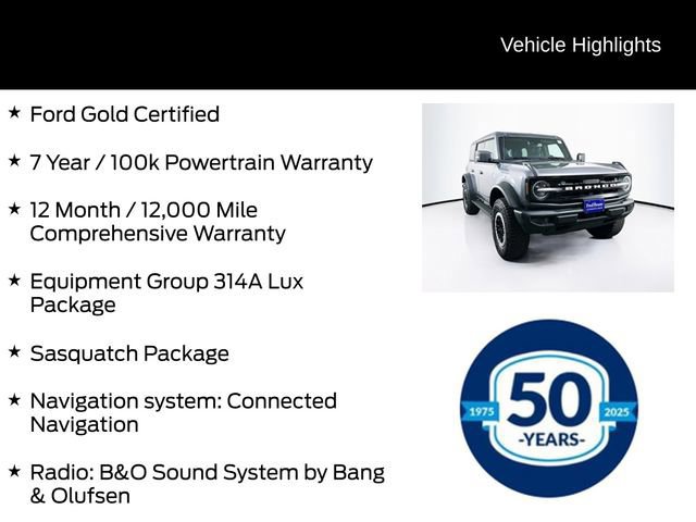 Certified 2023 Ford Bronco Outer Banks w/ Sasquatch Package AWD/4WD image 10