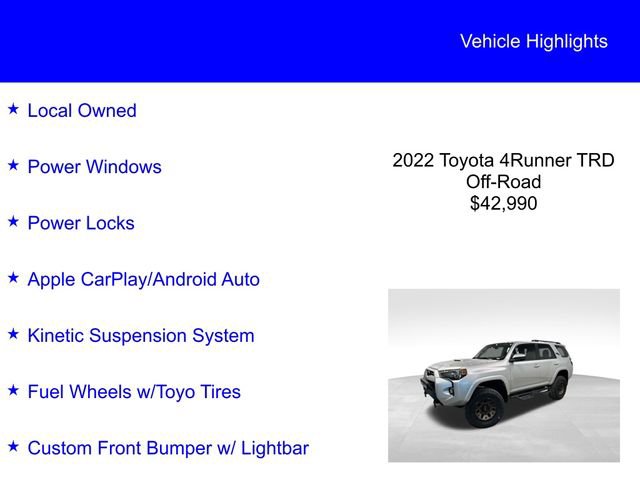 Used 2022 Toyota 4Runner TRD Off-Road image 2