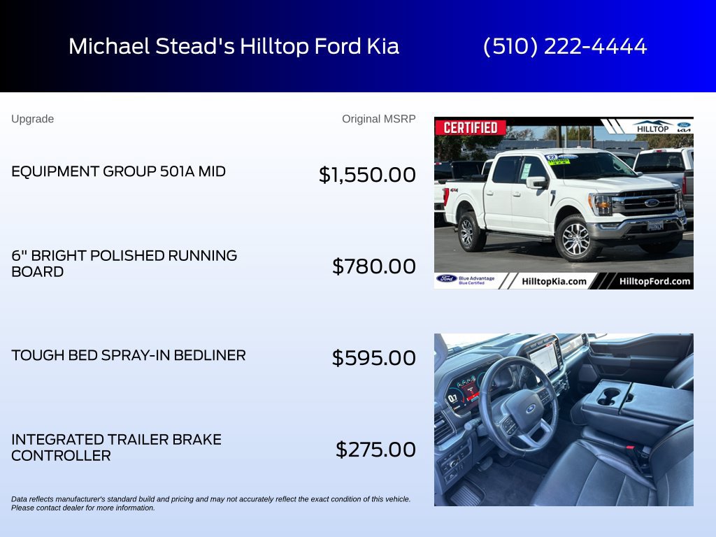 Certified 2022 Ford F150 Lariat w/ Equipment Group 501A Mid AWD/4WD image 6