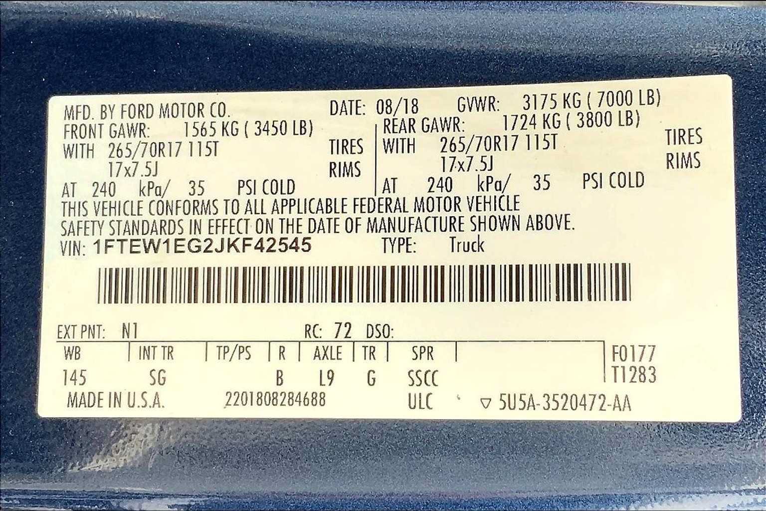 Certified 2018 Ford F150 XL w/ XL Power Equipment Group AWD/4WD image 72
