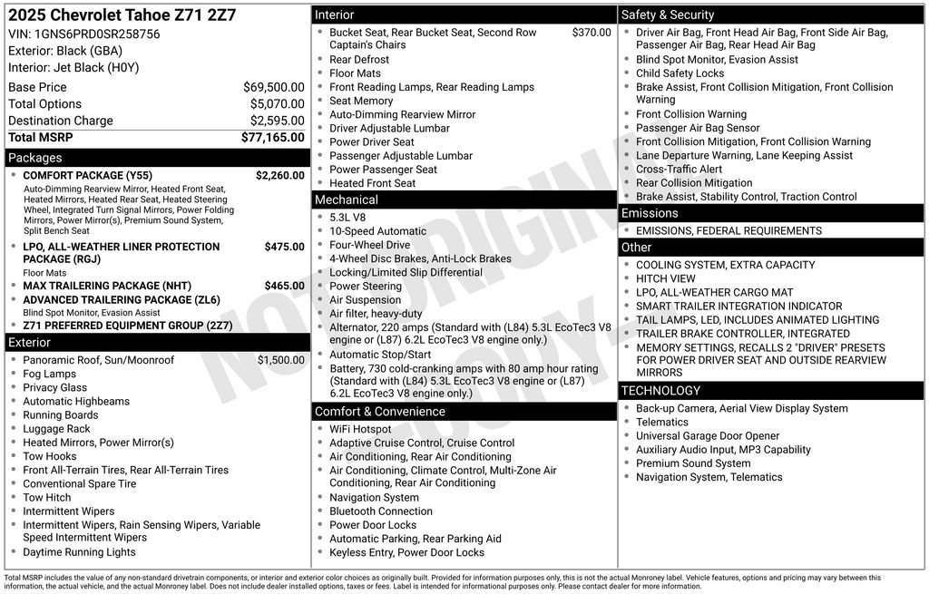 Used 2025 Chevrolet Tahoe Z71 w/ Comfort Package image 7