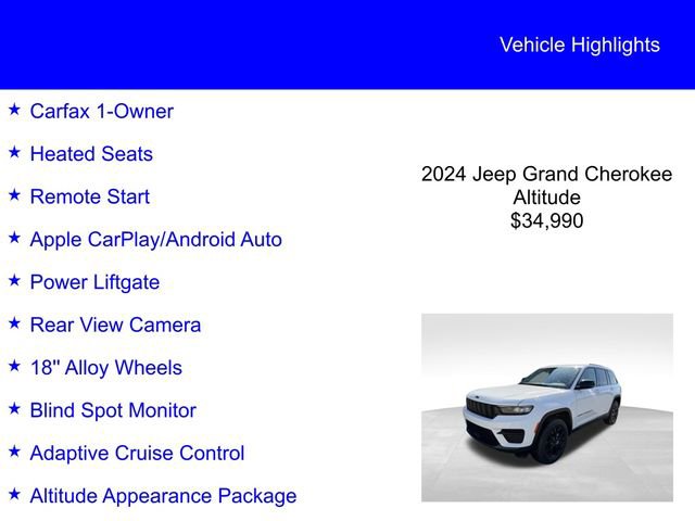 Used 2024 Jeep Grand Cherokee Altitude AWD/4WD image 2