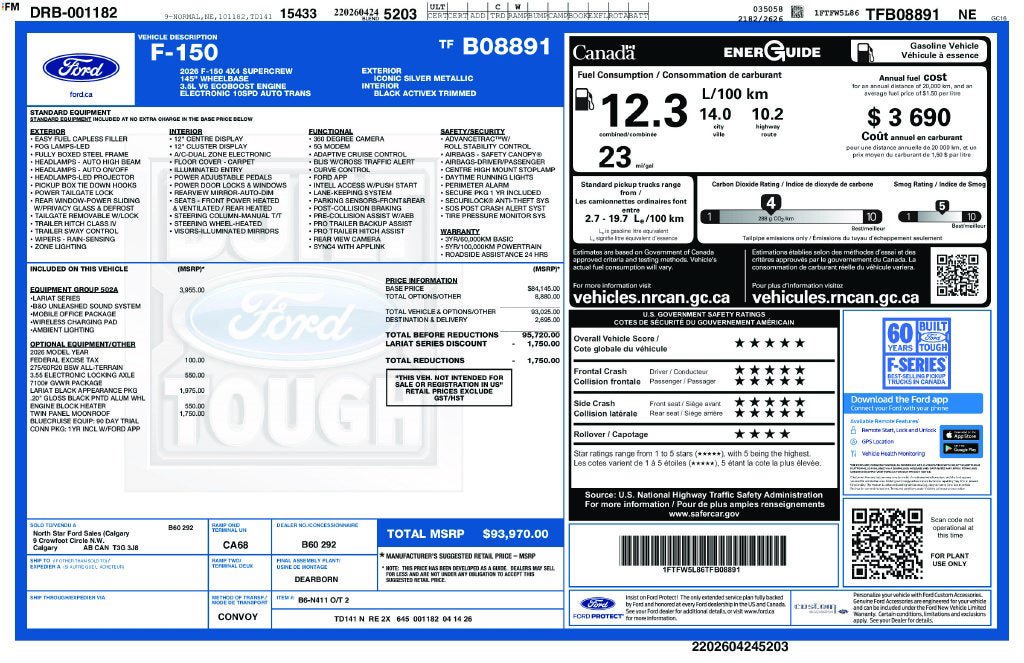 Certified 2026 Ford F150 Lariat w/ Equipment Group 502A High AWD/4WD image 3