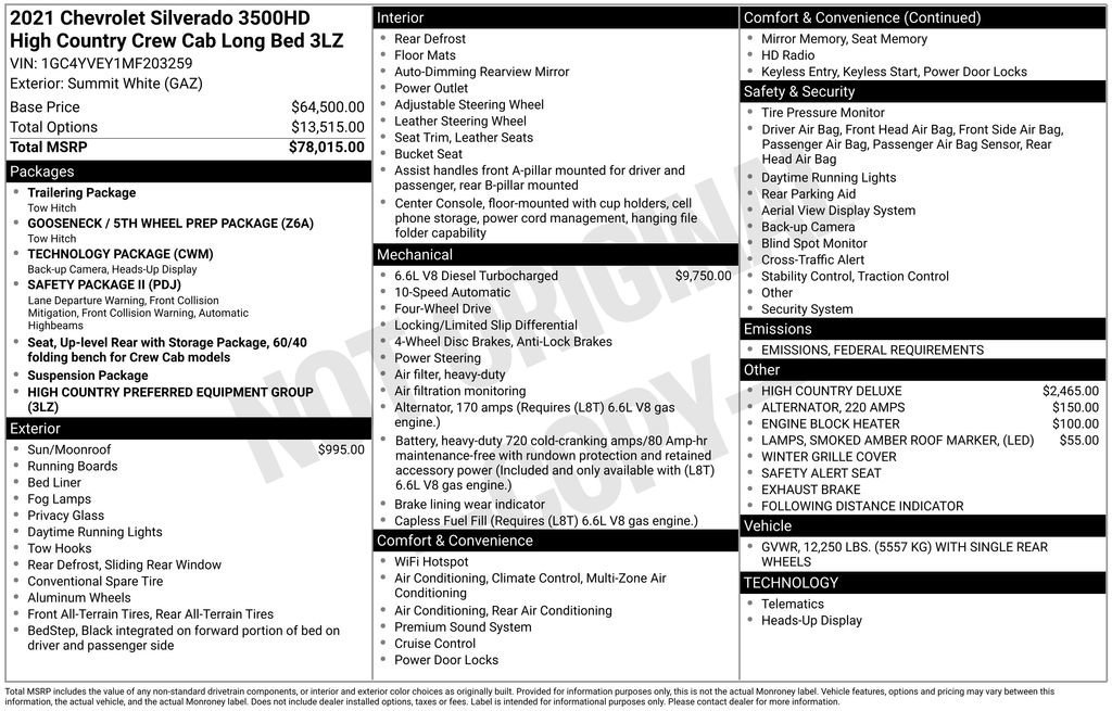 Used 2021 Chevrolet Silverado 3500 High Country image 38