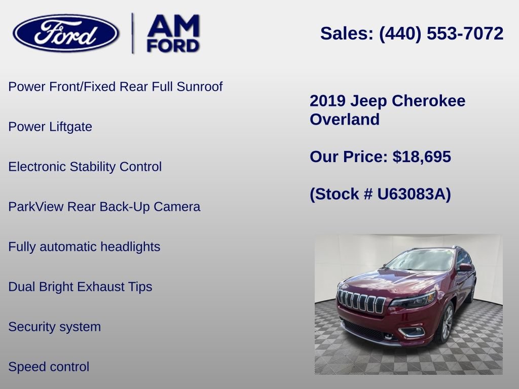Used 2019 Jeep Cherokee Overland AWD/4WD image 18