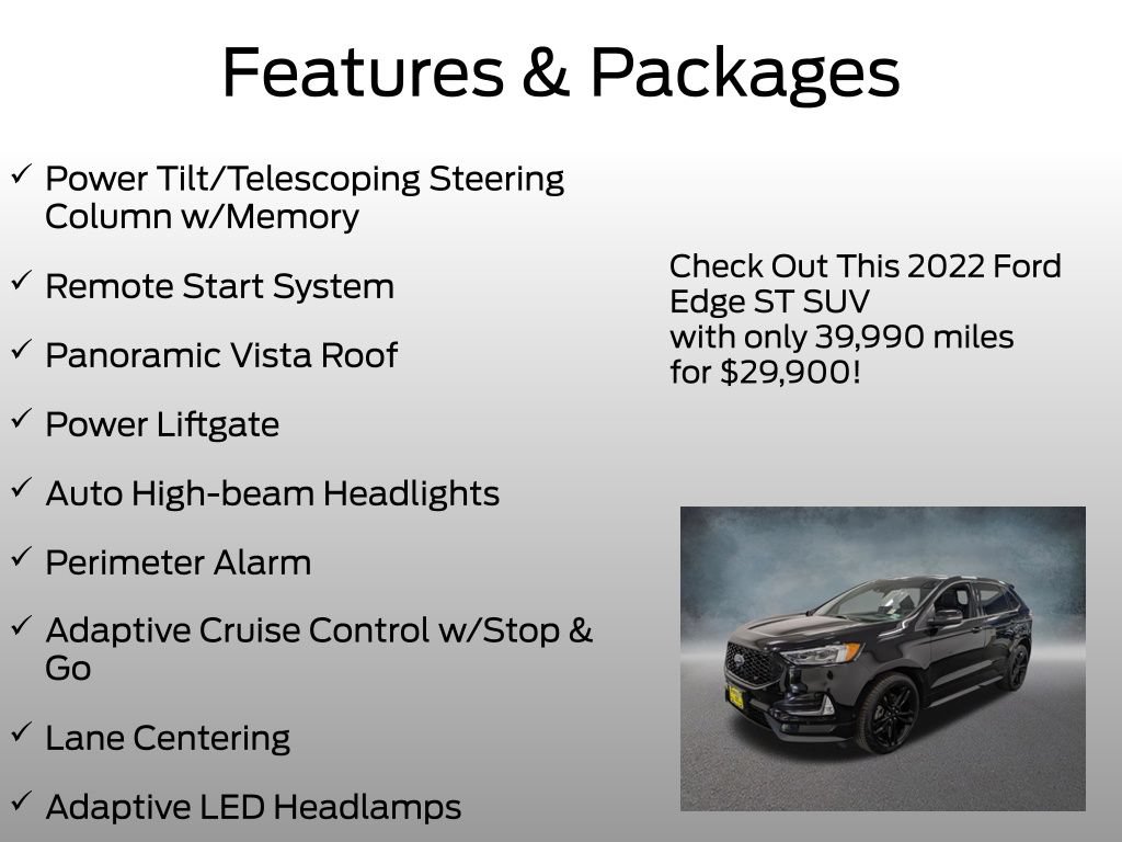 Certified 2022 Ford Edge ST w/ Equipment Group 401A AWD/4WD image 8