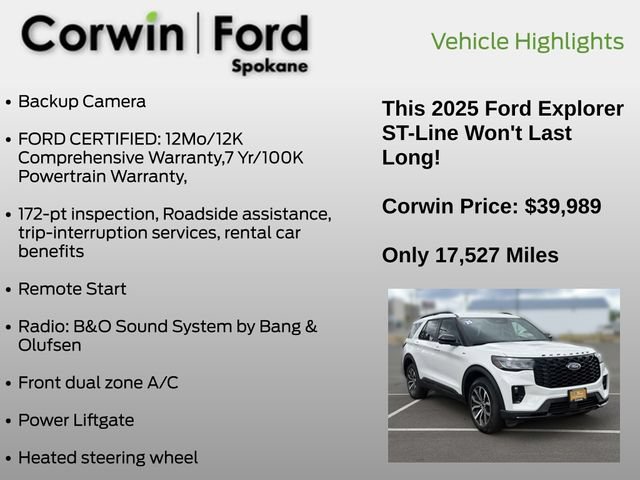 Certified 2025 Ford Explorer ST-Line AWD/4WD image 7
