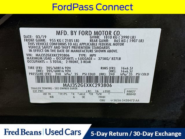 Certified 2019 Ford EcoSport SE w/ SE Convenience Package FWD image 38