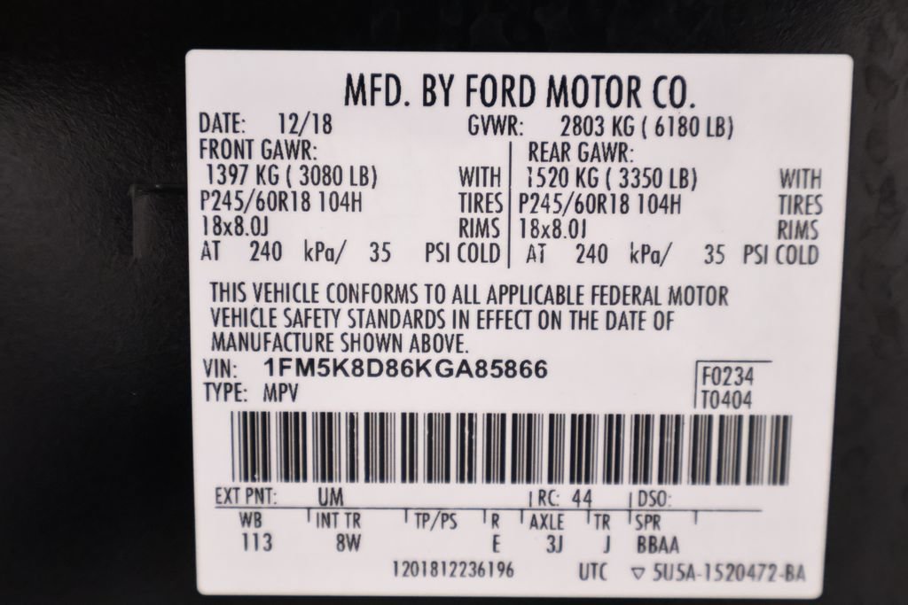 Certified 2019 Ford Explorer XLT w/ Equipment Group 201A AWD/4WD image 46