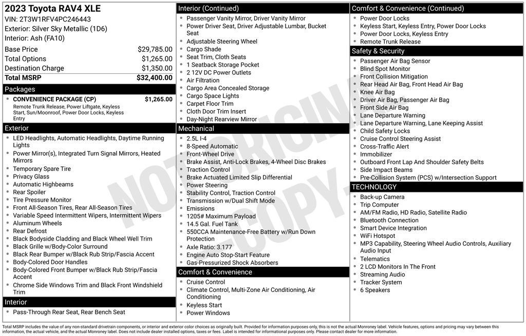 Used 2023 Toyota RAV4 XLE w/ Convenience Package FWD image 25