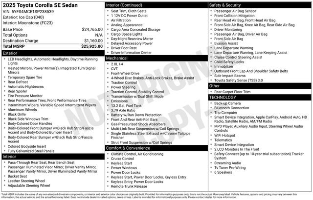 Used 2025 Toyota Corolla SE FWD image 7