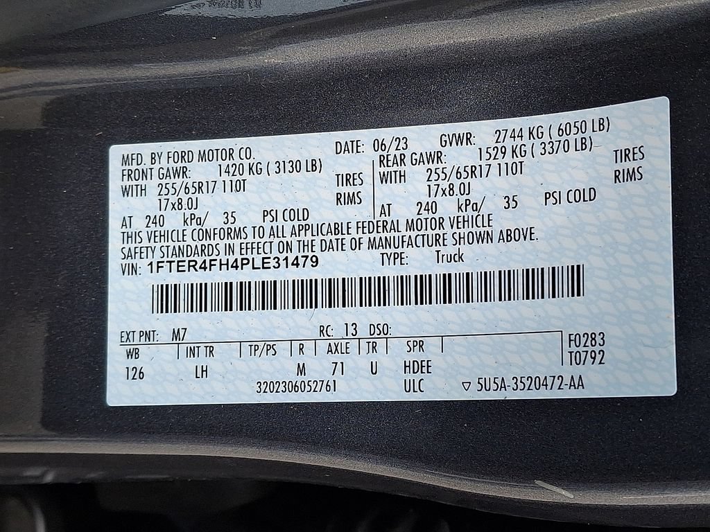 Certified 2023 Ford Ranger XLT w/ Equipment Group 302A High AWD/4WD image 29