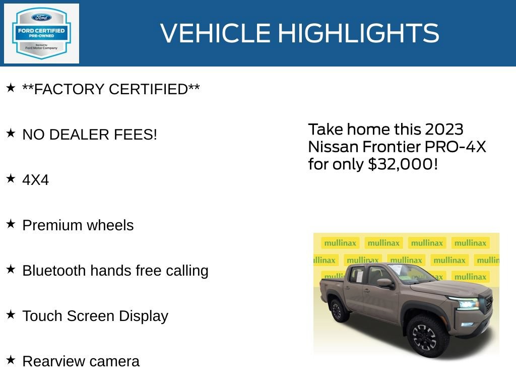 Used 2023 Nissan Frontier PRO-4X w/ Pro Convenience Package AWD/4WD image 12