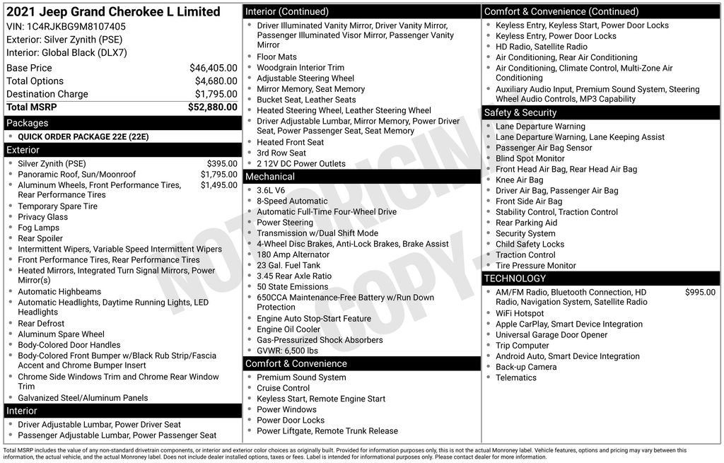 Used 2021 Jeep Grand Cherokee L Limited AWD/4WD image 39