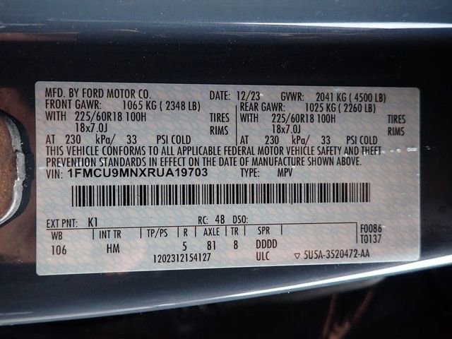 Certified 2024 Ford Escape ST-Line w/ Tech Pack #1 image 21