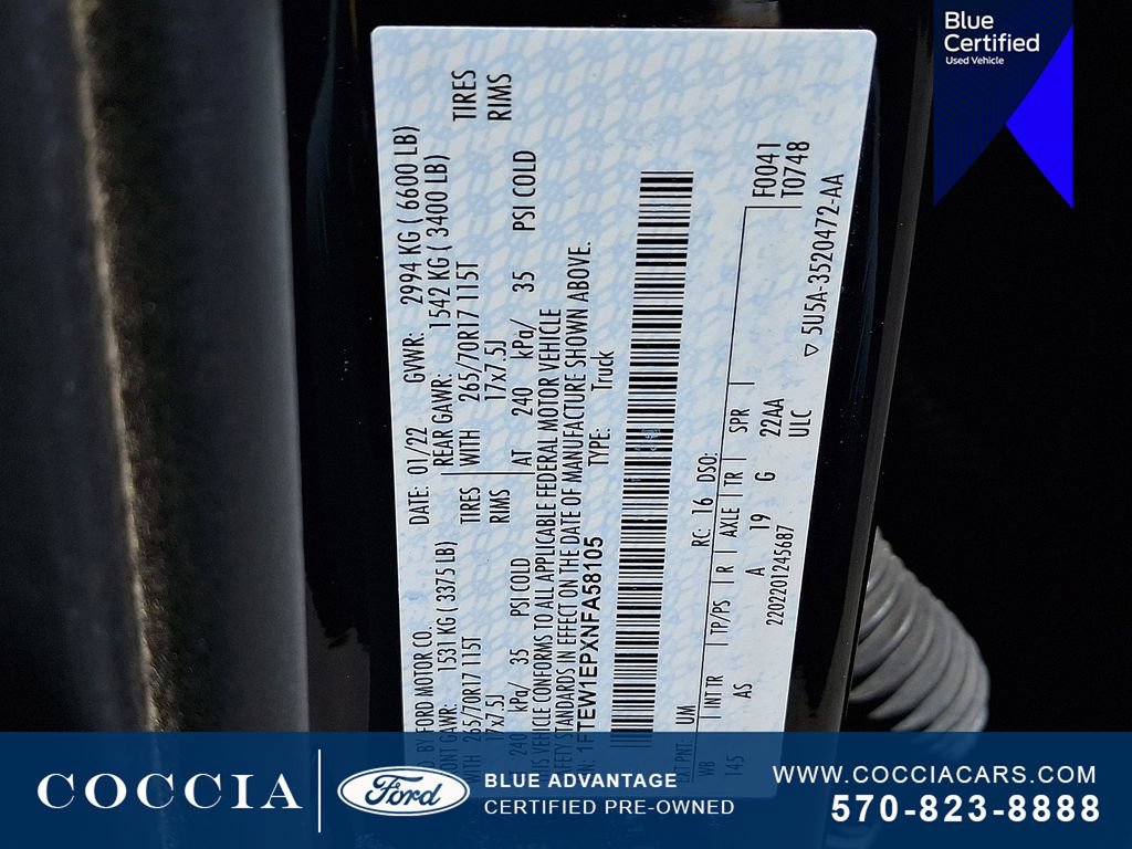 Certified 2022 Ford F150 XL w/ Equipment Group 101A High AWD/4WD image 26