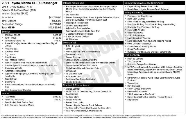 Used 2021 Toyota Sienna XLE AWD/4WD image 5