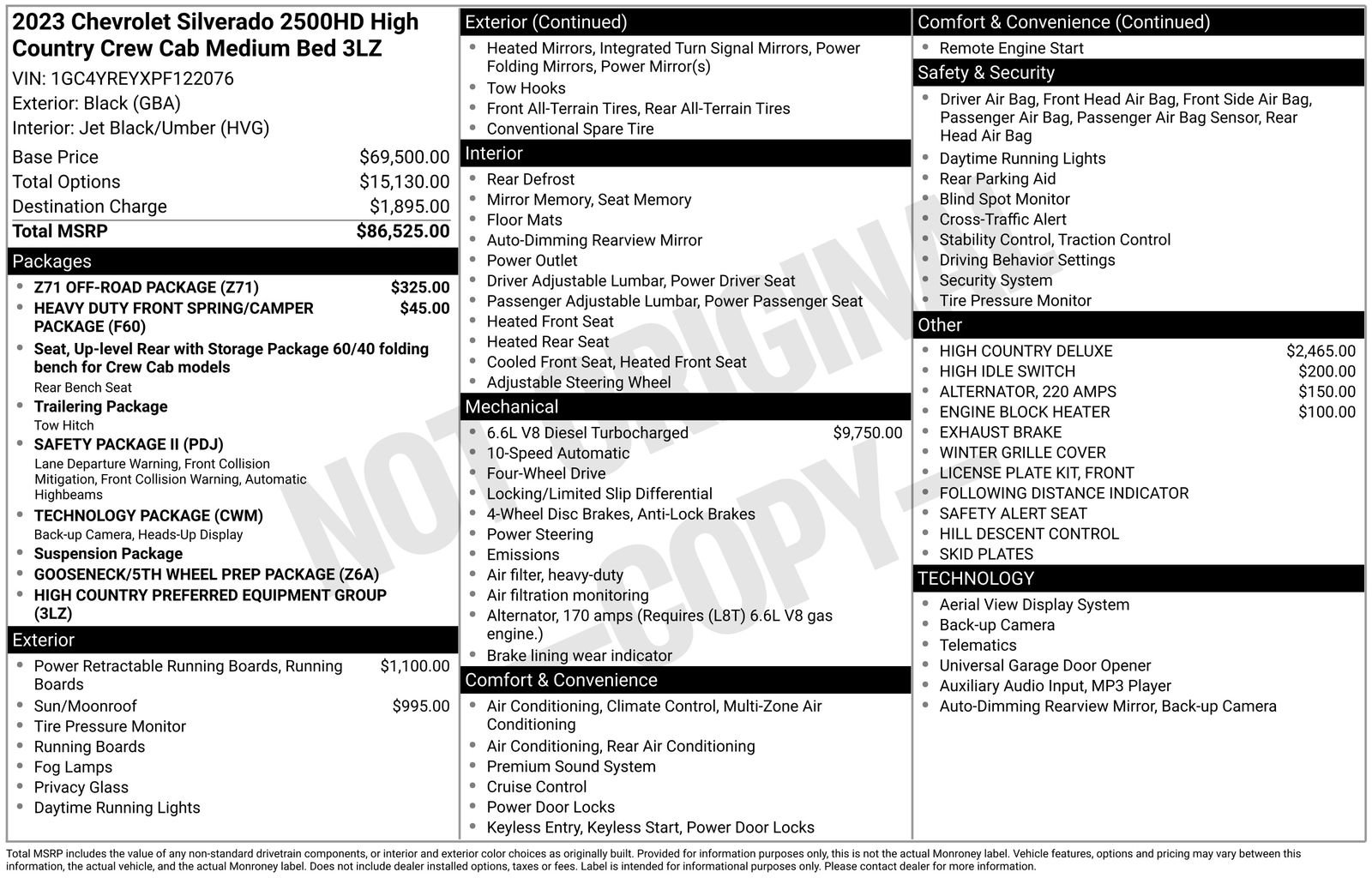 Used 2023 Chevrolet Silverado 2500 High Country w/ Z71 Off-Road Package AWD/4WD image 4
