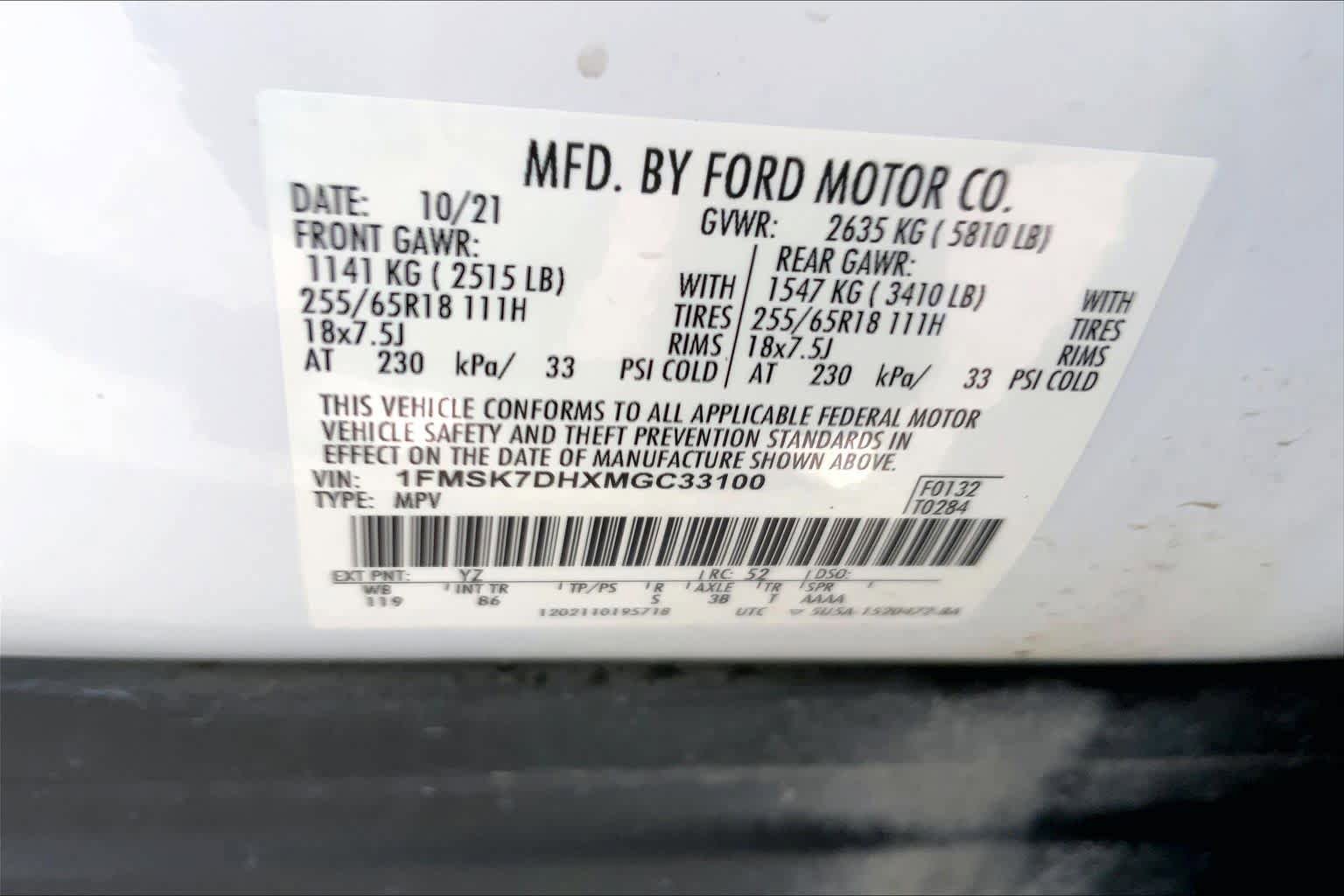 Certified 2021 Ford Explorer XLT RWD image 33