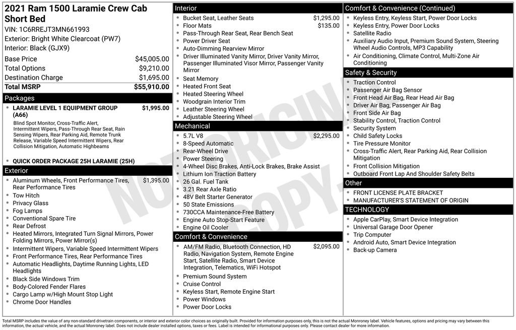 Used 2021 RAM 1500 Laramie RWD image 3