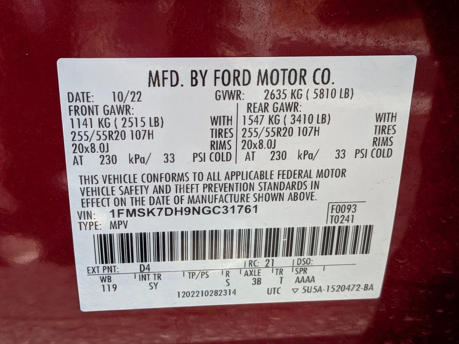 Certified 2022 Ford Explorer XLT w/ Equipment Group 202A image 15