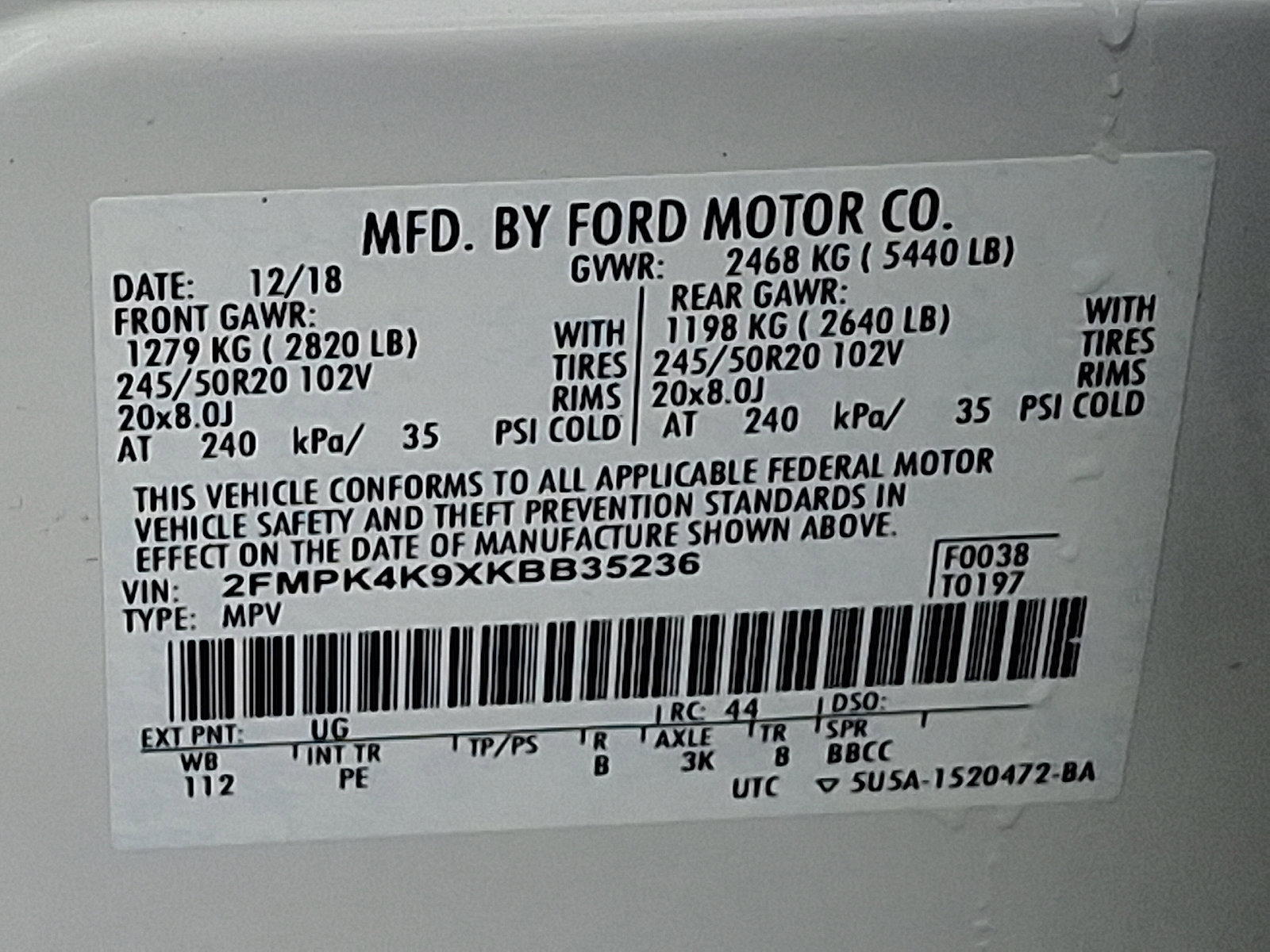 Certified 2019 Ford Edge Titanium w/ Equipment Group 301A image 26