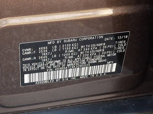 Used 2019 Subaru Outback 2.5i Touring w/ Popular Package #3A AWD/4WD image 29