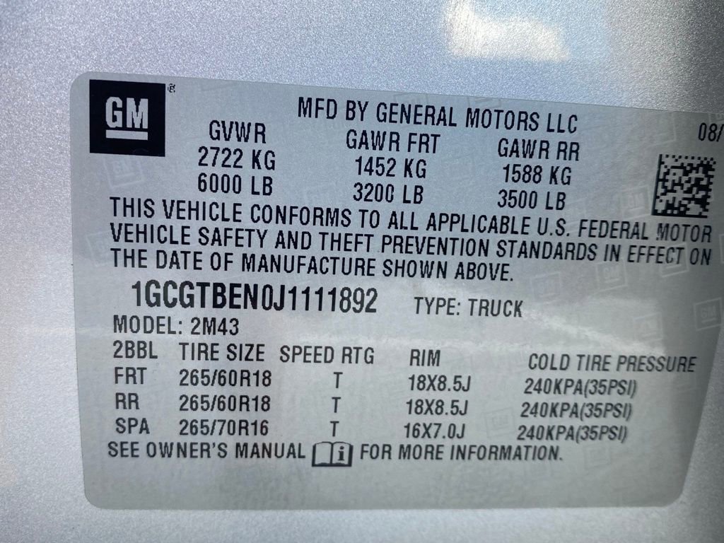 Used 2018 Chevrolet Colorado W/T w/ Custom Special Edition image 30