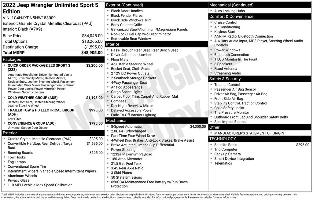 Used 2022 Jeep Wrangler Unlimited Sport image 3