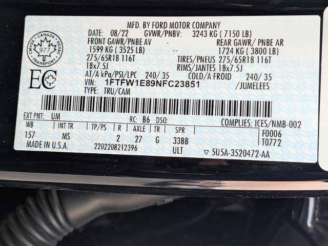 Certified 2022 Ford F150 XLT w/ Equipment Group 301A Mid AWD/4WD image 27